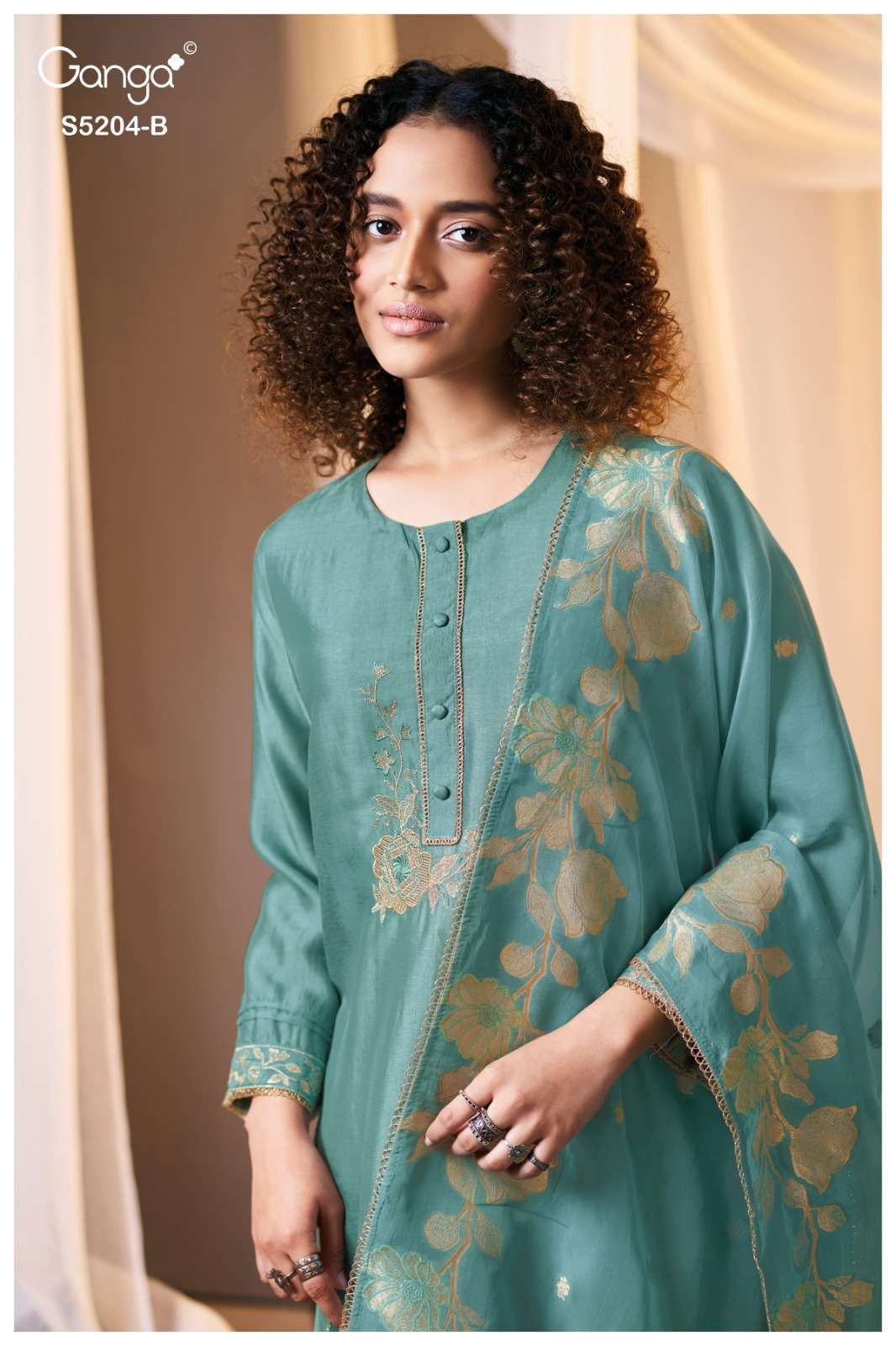 Ganga Fashion Azyra 5204 Bemberg Silk Dress Material