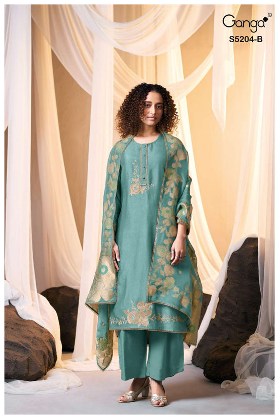 Ganga Fashion Azyra 5204 Bemberg Silk Dress Material