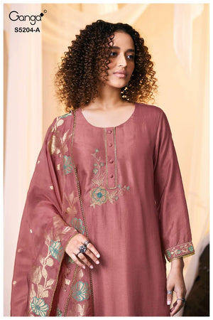 Ganga Fashion Azyra 5204 Bemberg Silk Dress Material