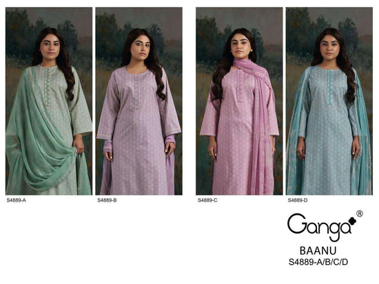 Ganga Fashion Baanu 4889 Premium Cotton Dress Material - Amrah Wholesale