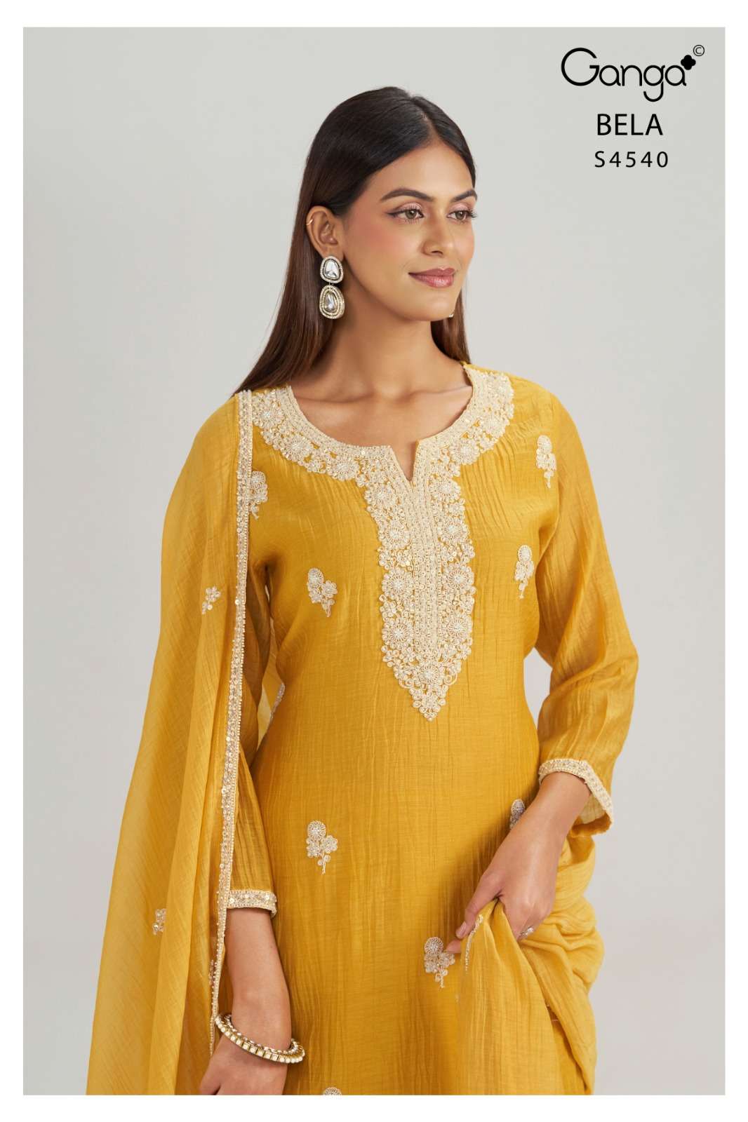 Ganga Fashion Bela 4540 Pure Banarasi Mal Dress Material