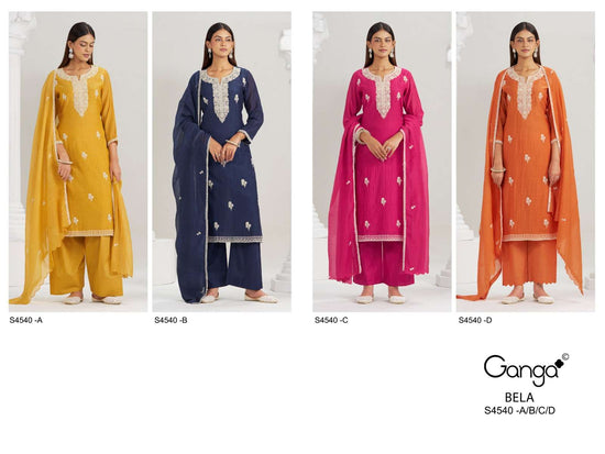 Ganga Fashion Bela 4540 Pure Banarasi Mal Dress Material