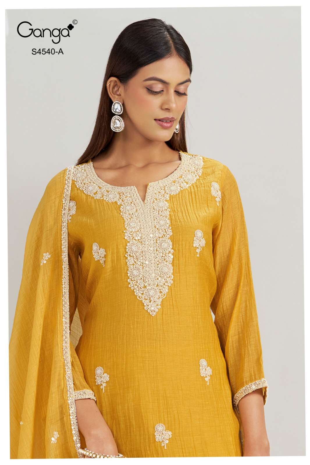 Ganga Fashion Bela 4540 Pure Banarasi Mal Dress Material