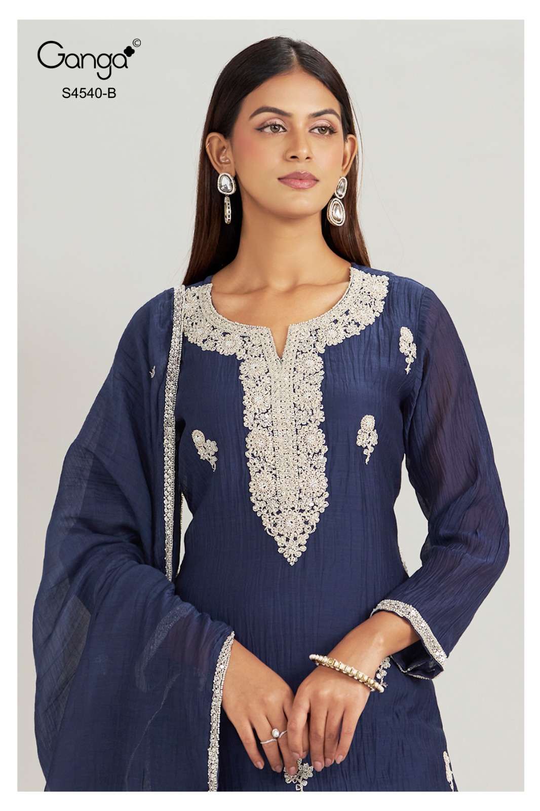 Ganga Fashion Bela 4540 Pure Banarasi Mal Dress Material