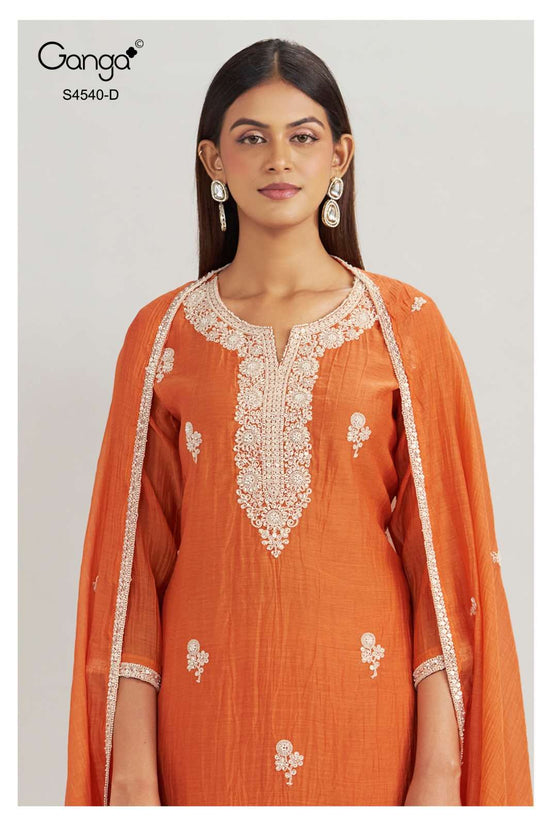Ganga Fashion Bela 4540 Pure Banarasi Mal Dress Material