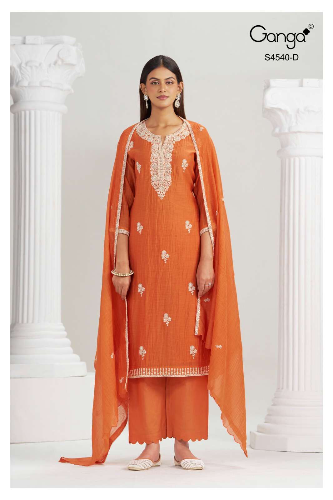 Ganga Fashion Bela 4540 Pure Banarasi Mal Dress Material