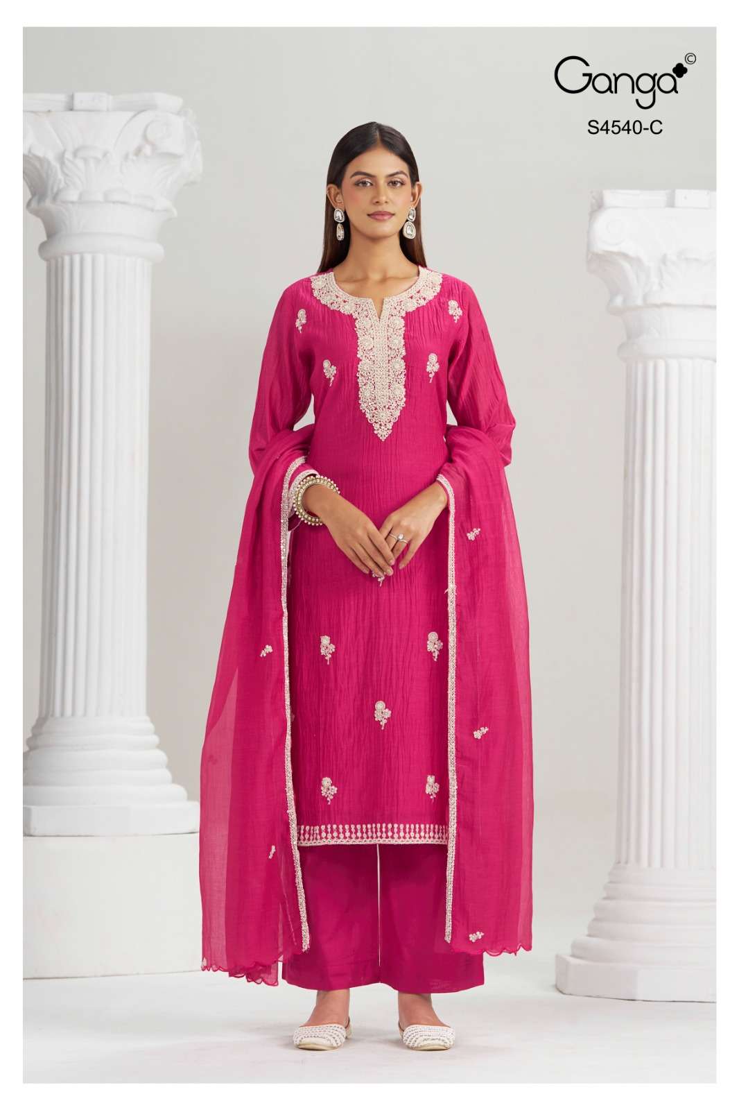 Ganga Fashion Bela 4540 Pure Banarasi Mal Dress Material