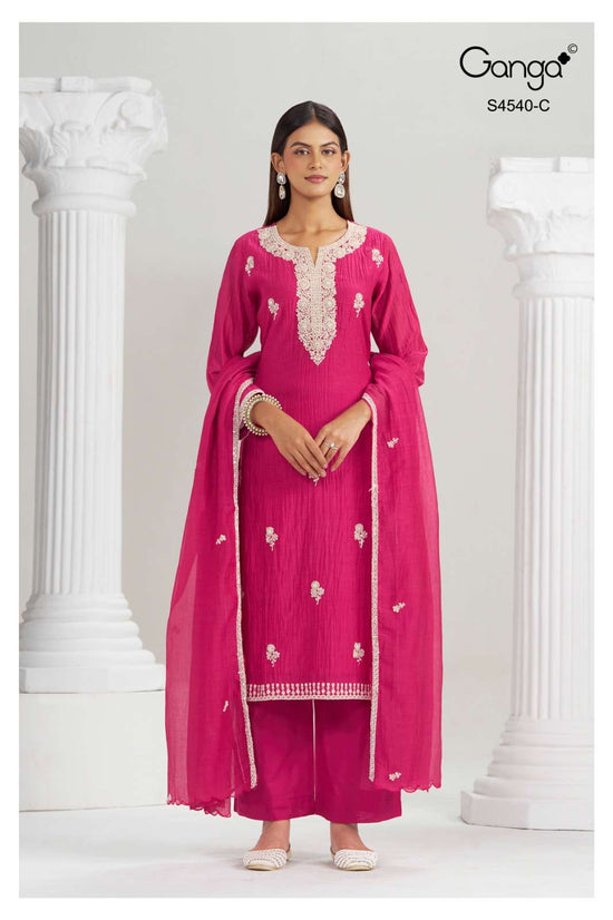 Ganga Fashion Bela 4540 Pure Banarasi Mal Dress Material