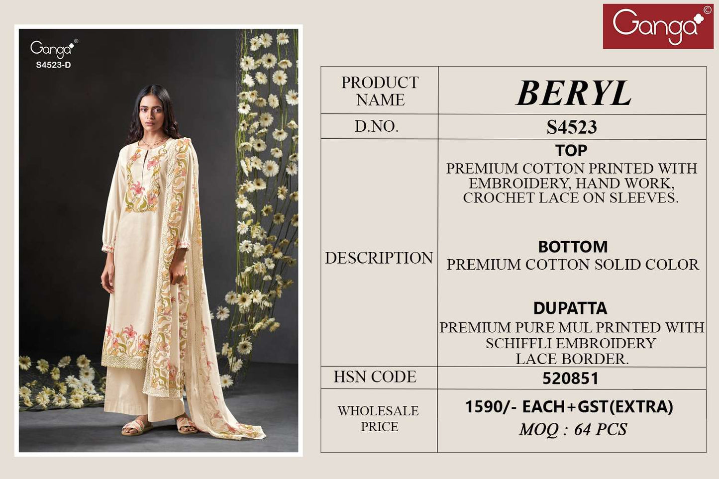 Ganga Fashion Beryl 4523 - Amrah Wholesale