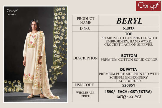 Ganga Fashion Beryl 4523 - Amrah Wholesale