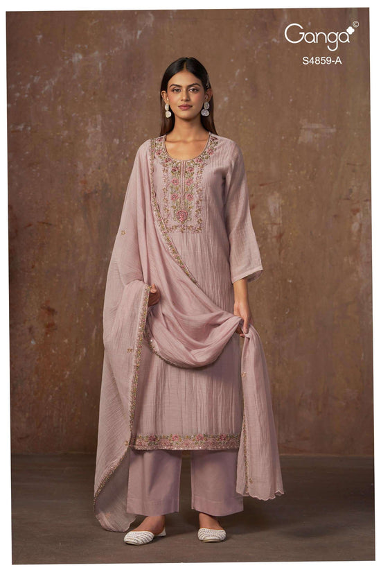 Ganga Fashion Bhakti 4859 Pure Banarasi Mul Designer Dress Material