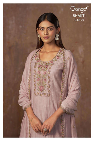 Ganga Fashion Bhakti 4859 Pure Banarasi Mul Designer Dress Material - Amrah Wholesale
