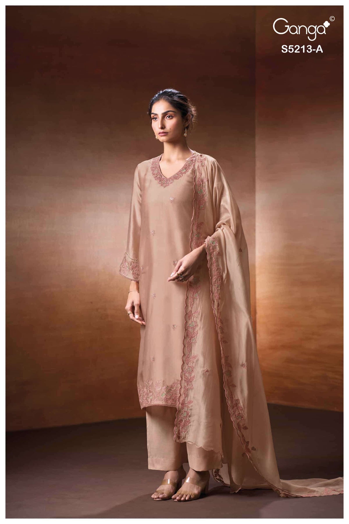 Ganga Fashion Binaesa 5213 Pure Bemberg Silk Unstitched Dress Material