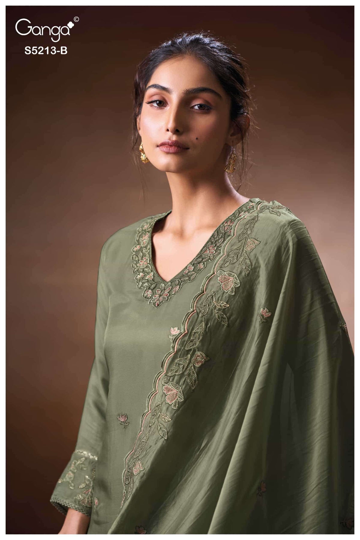 Ganga Fashion Binaesa 5213 Pure Bemberg Silk Unstitched Dress Material