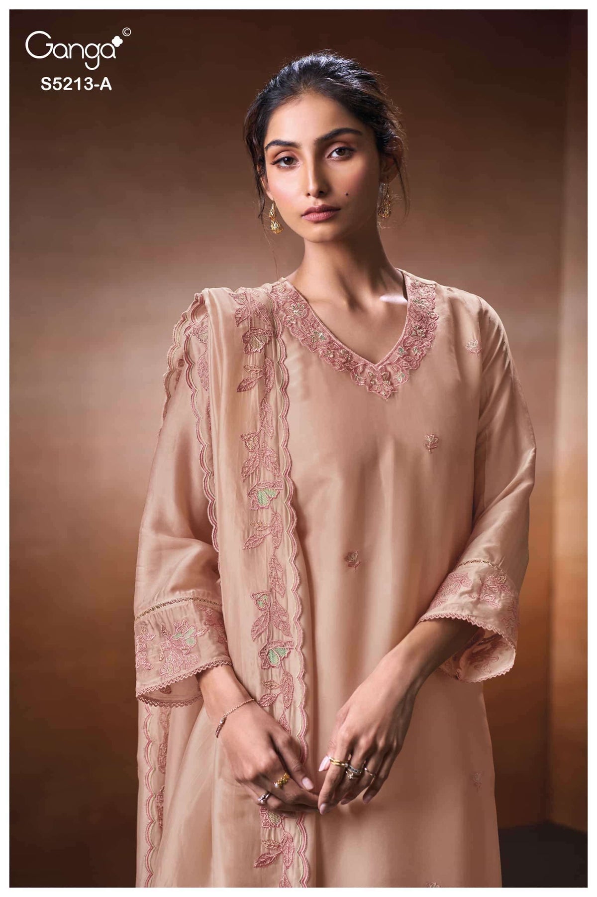 Ganga Fashion Binaesa 5213 Pure Bemberg Silk Unstitched Dress Material