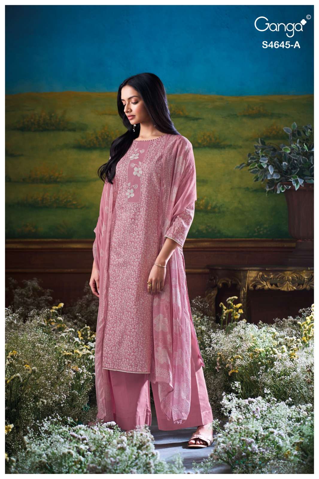 Ganga Fashion Binalee 4645 Cotton Dress Material Wholesale Surat - Amrah Wholesale