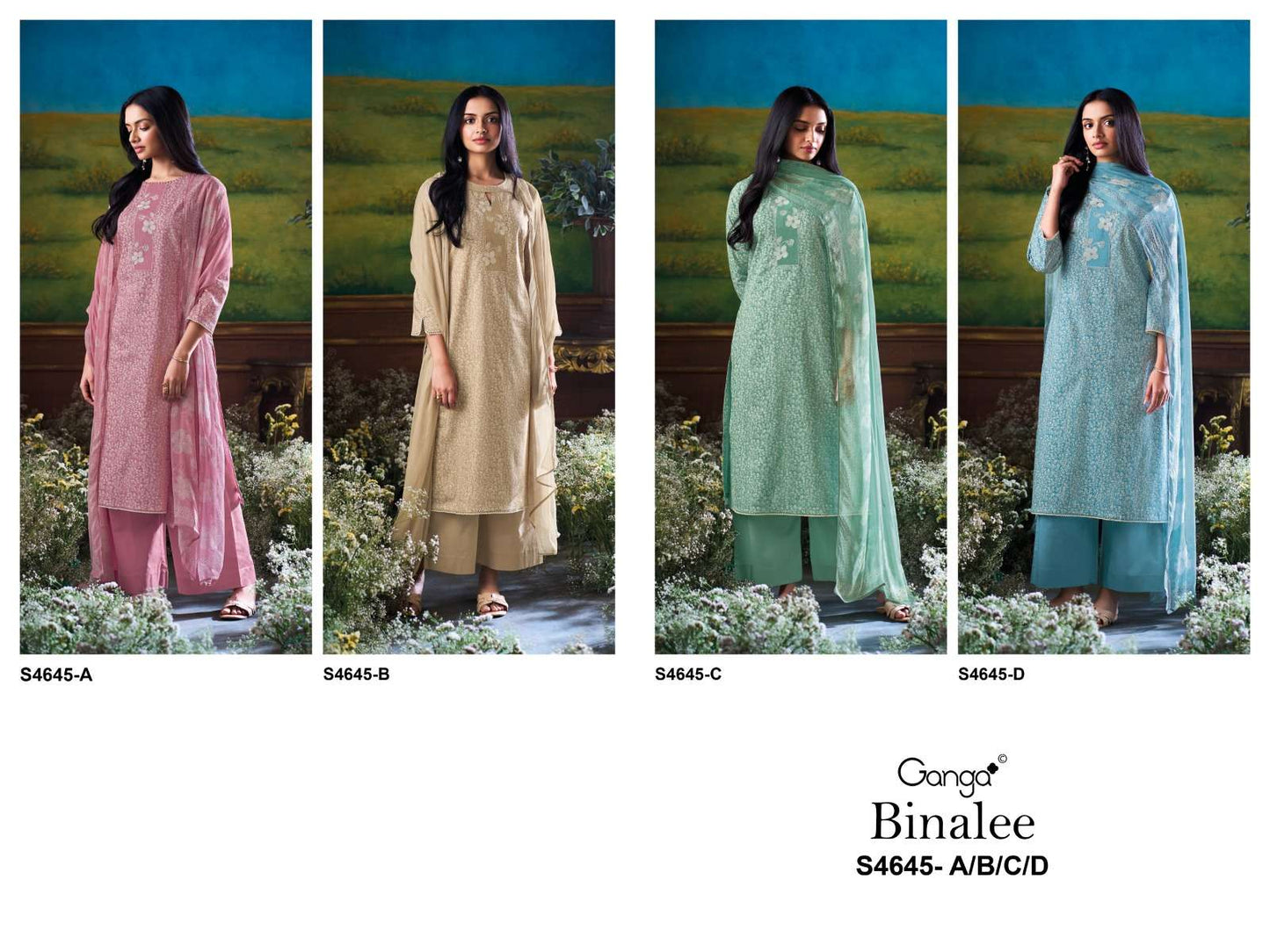 Ganga Fashion Binalee 4645 Cotton Dress Material Wholesale Surat - Amrah Wholesale