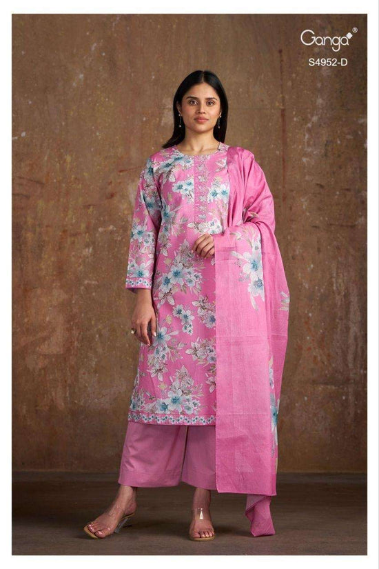 Ganga Fashion Binita 4952 Cotton Embroidered Dress Material - Amrah Wholesale