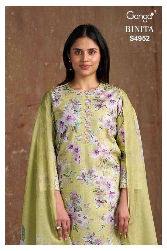 Ganga Fashion Binita 4952 Cotton Embroidered Dress Material - Amrah Wholesale