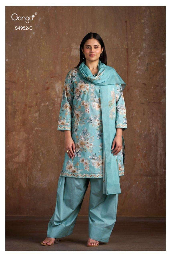 Ganga Fashion Binita 4952 Cotton Embroidered Dress Material - Amrah Wholesale
