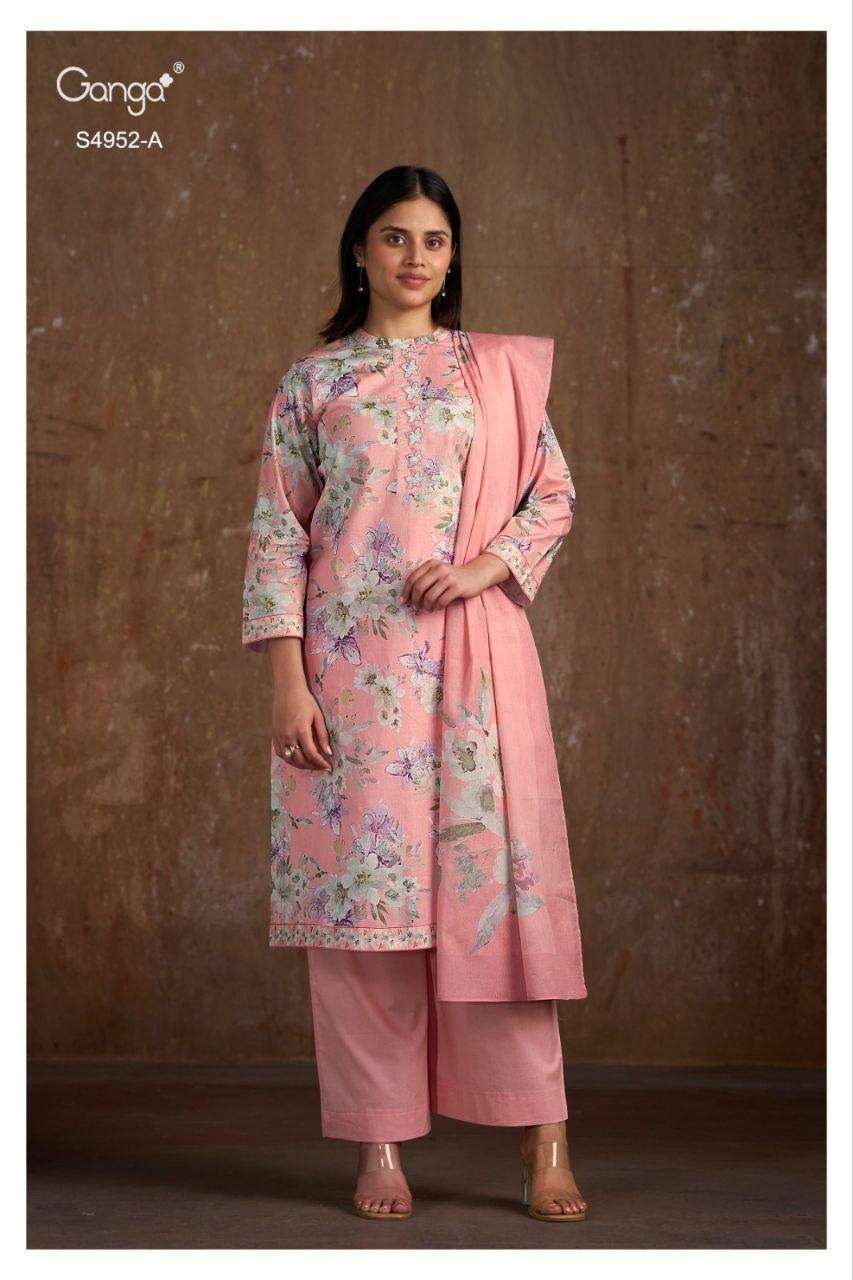 Ganga Fashion Binita 4952 Cotton Embroidered Dress Material - Amrah Wholesale