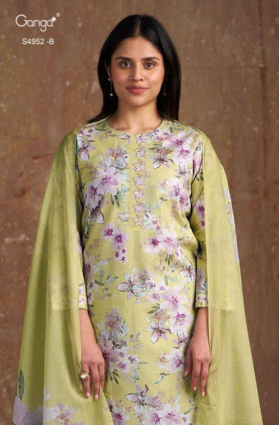 Ganga Fashion Binita 4952 Cotton Embroidered Dress Material - Amrah Wholesale