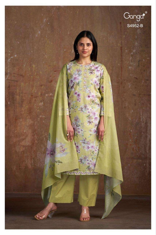 Ganga Fashion Binita 4952 Cotton Embroidered Dress Material - Amrah Wholesale