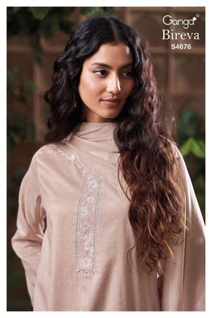 Ganga Fashion Bireva 4676 Premium Bemberg Mul Dress Material