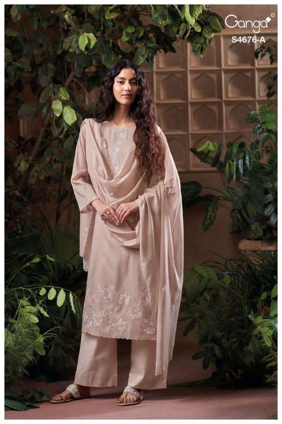 Ganga Fashion Bireva 4676 Premium Bemberg Mul Dress Material - Amrah Wholesale