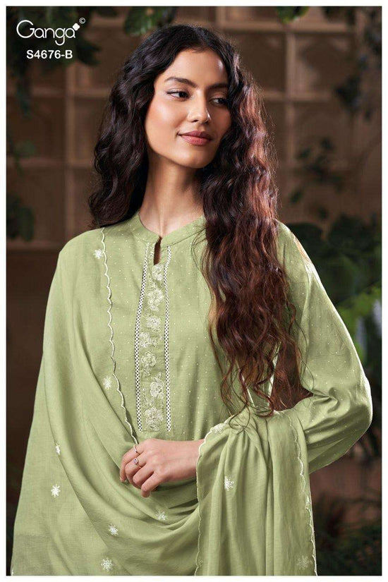 Ganga Fashion Bireva 4676 Premium Bemberg Mul Dress Material - Amrah Wholesale