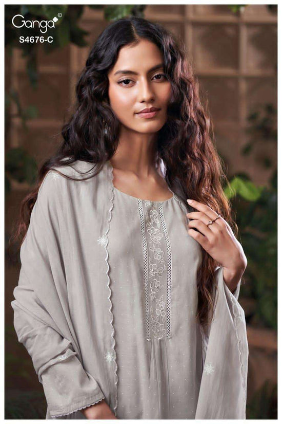 Ganga Fashion Bireva 4676 Premium Bemberg Mul Dress Material - Amrah Wholesale
