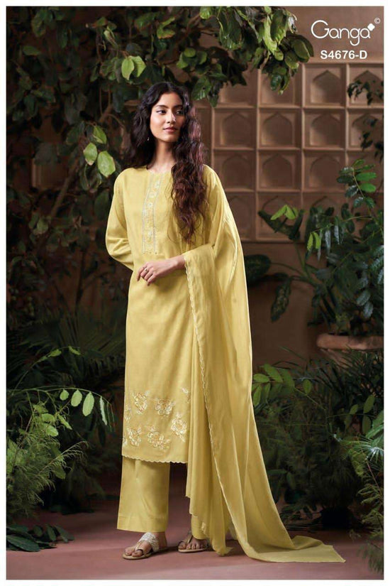 Ganga Fashion Bireva 4676 Premium Bemberg Mul Dress Material - Amrah Wholesale