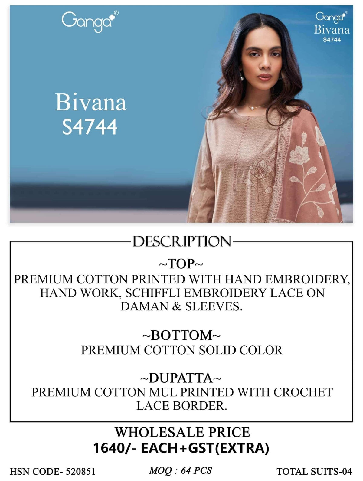 Ganga Fashion Bivana 4744 Fancy Cotton Dress Material - Amrah Wholesale