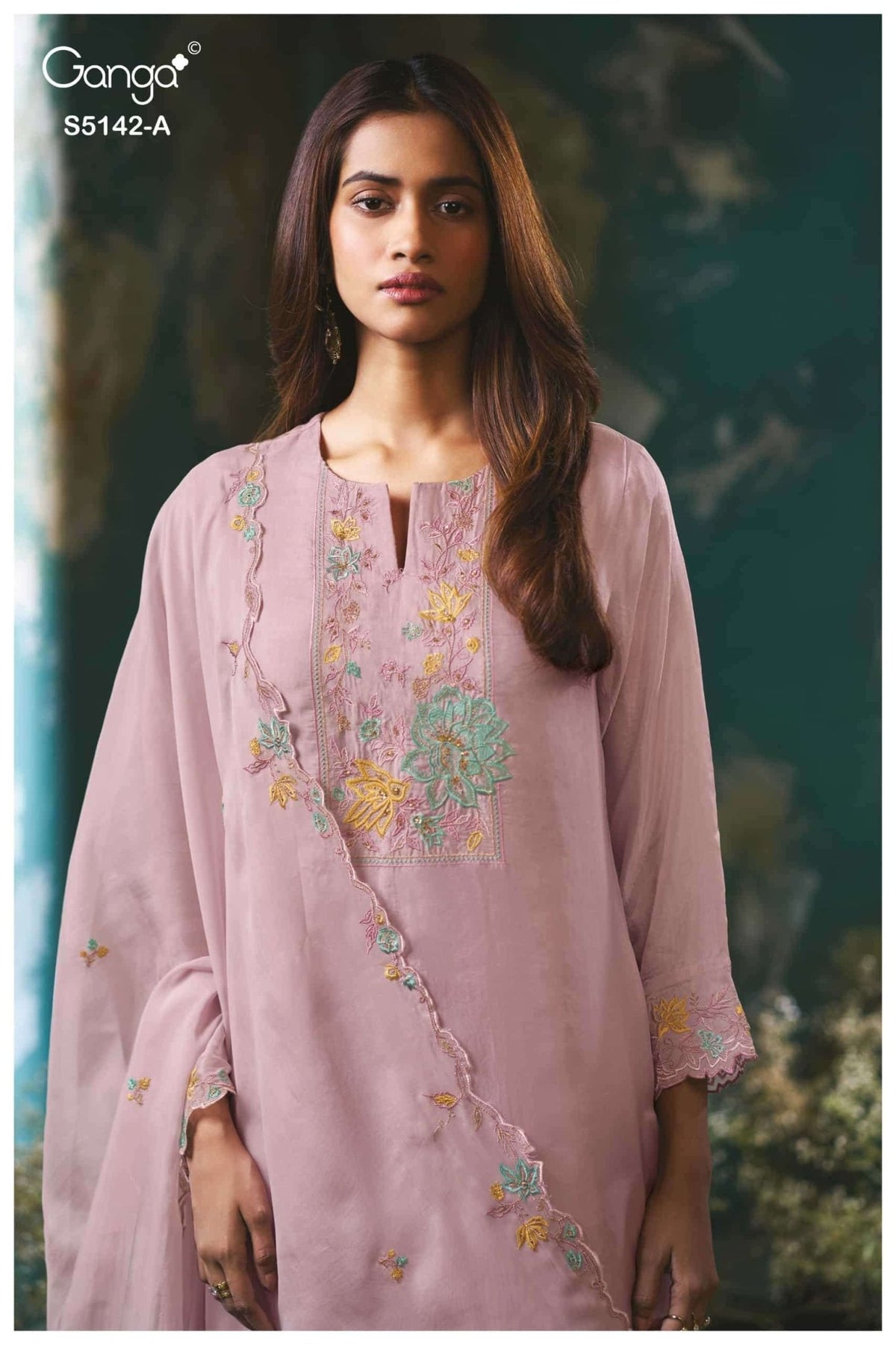Ganga Fashion Brialyn 5142 Pure Bemberg Silk Dress Material - Amrah Wholesale