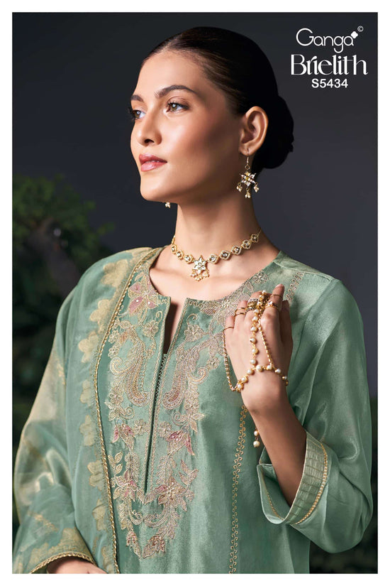 Ganga Fashion Brielith 5434 Pure Bemberg Silk Jacquard Dress Material