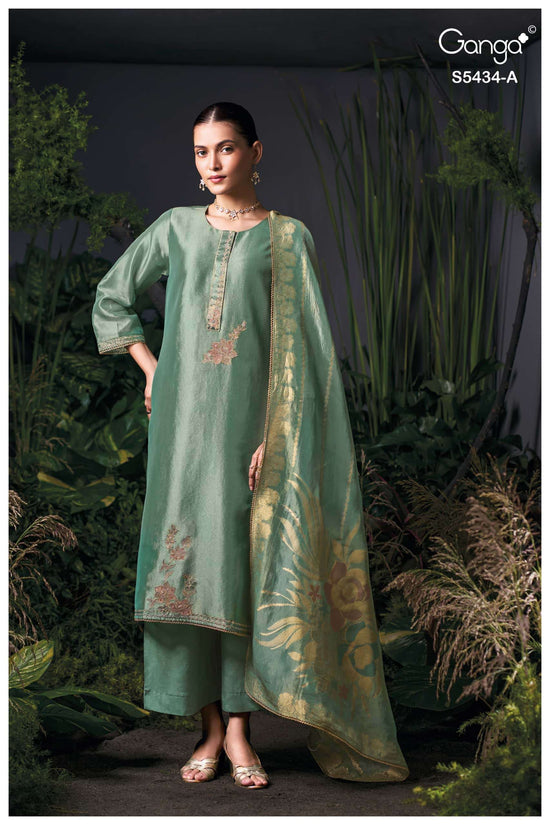 Ganga Fashion Brielith 5434 Pure Bemberg Silk Jacquard Dress Material