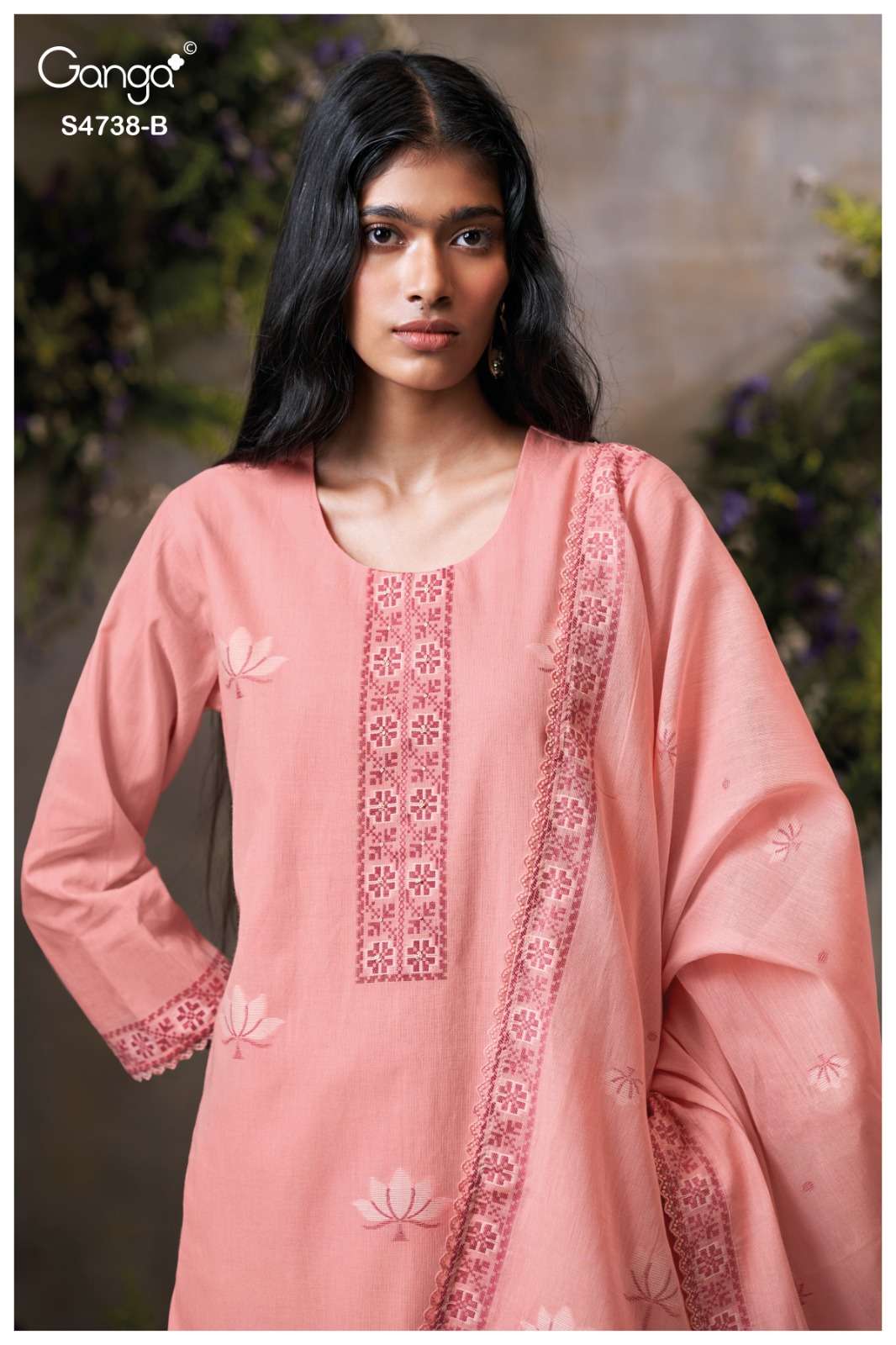 Ganga Fashion Brijaa 4738 Premium Cotton Jacquard Dress Material Wholesale - Amrah Wholesale