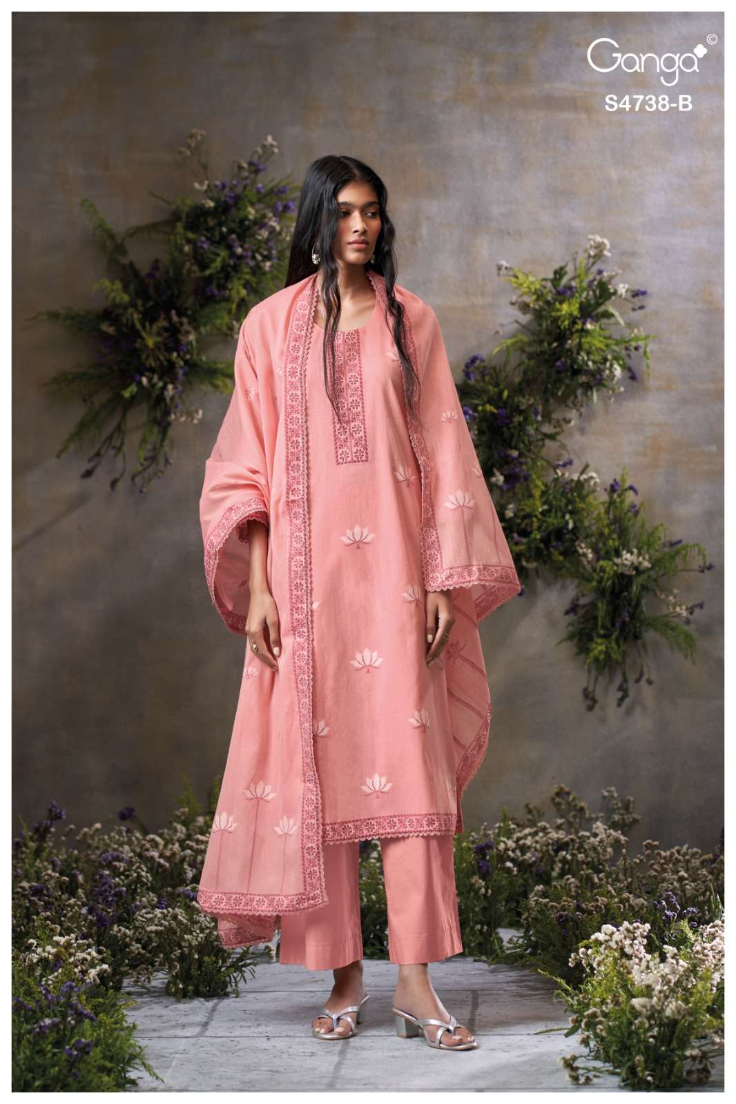 Ganga Fashion Brijaa 4738 Premium Cotton Jacquard Dress Material Wholesale - Amrah Wholesale
