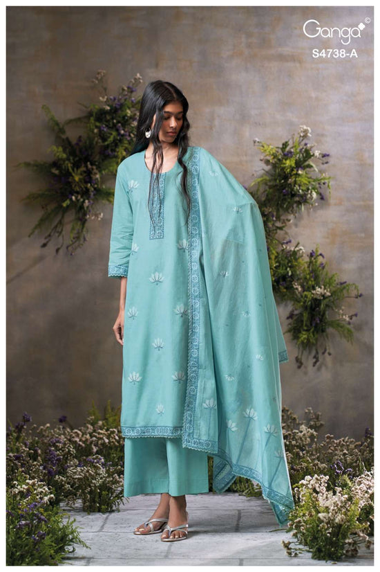 Ganga Fashion Brijaa 4738 Premium Cotton Jacquard Dress Material Wholesale - Amrah Wholesale