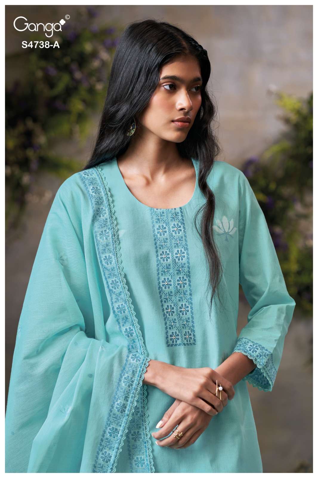 Ganga Fashion Brijaa 4738 Premium Cotton Jacquard Dress Material Wholesale - Amrah Wholesale