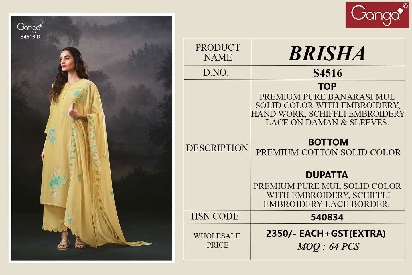 Ganga Fashion Brisha 4516 - Amrah Wholesale