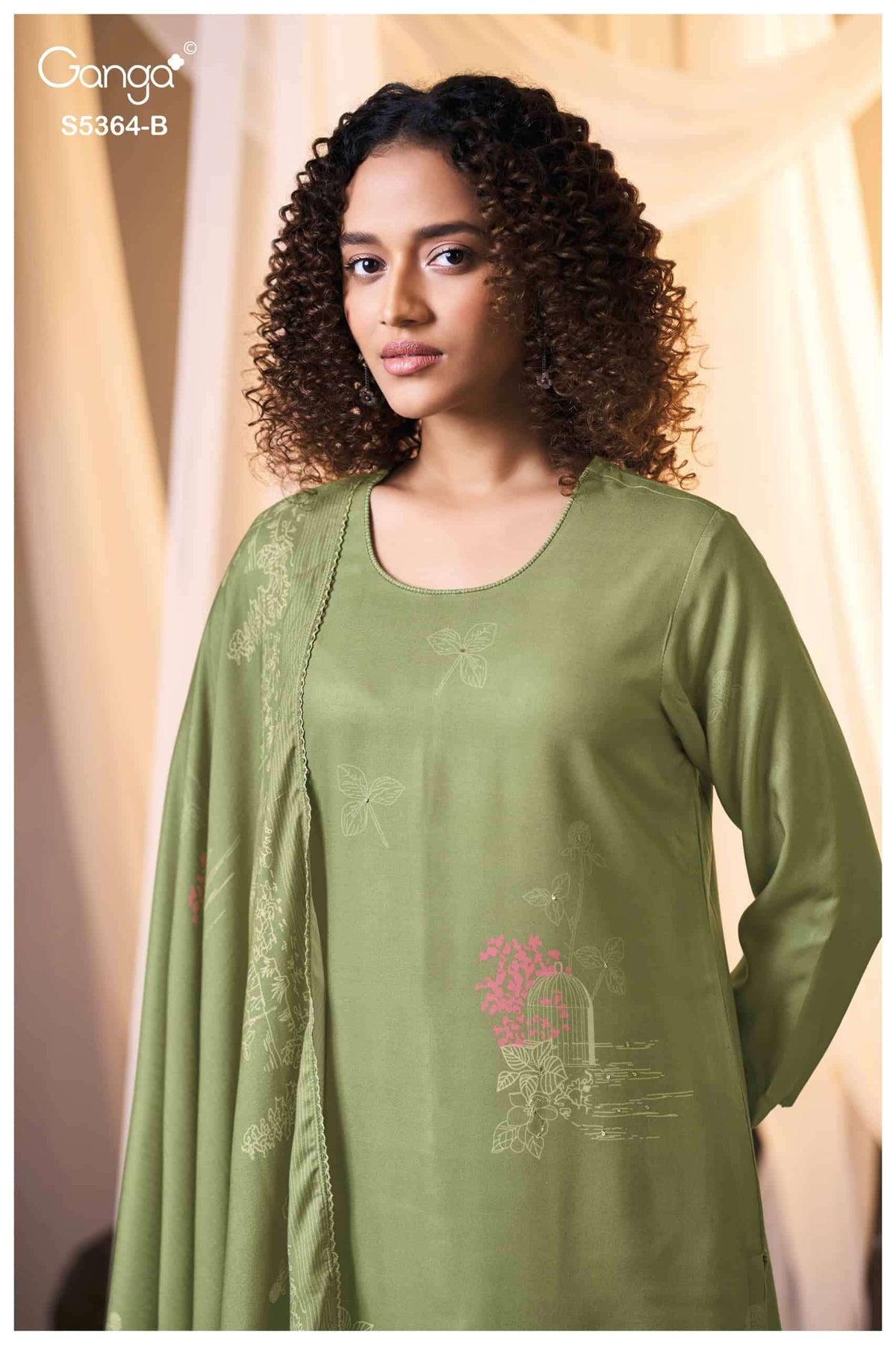 Ganga Fashion Brunella 5364 Pure Wool Pashmina Dress Material