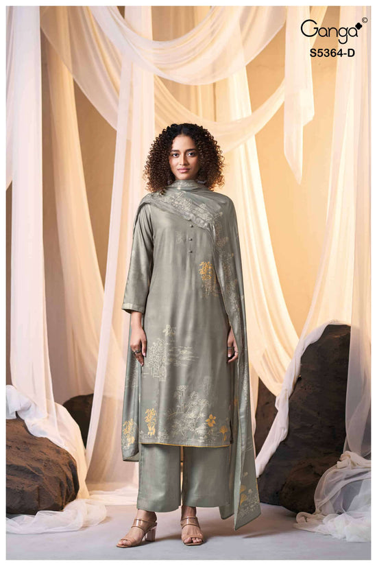 Ganga Fashion Brunella 5364 Pure Wool Pashmina Dress Material