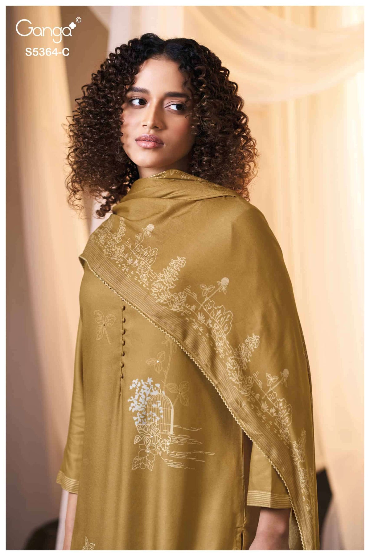 Ganga Fashion Brunella 5364 Pure Wool Pashmina Dress Material