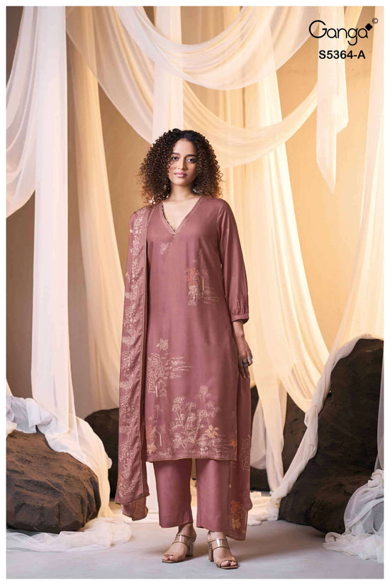 Ganga Fashion Brunella 5364 Pure Wool Pashmina Dress Material