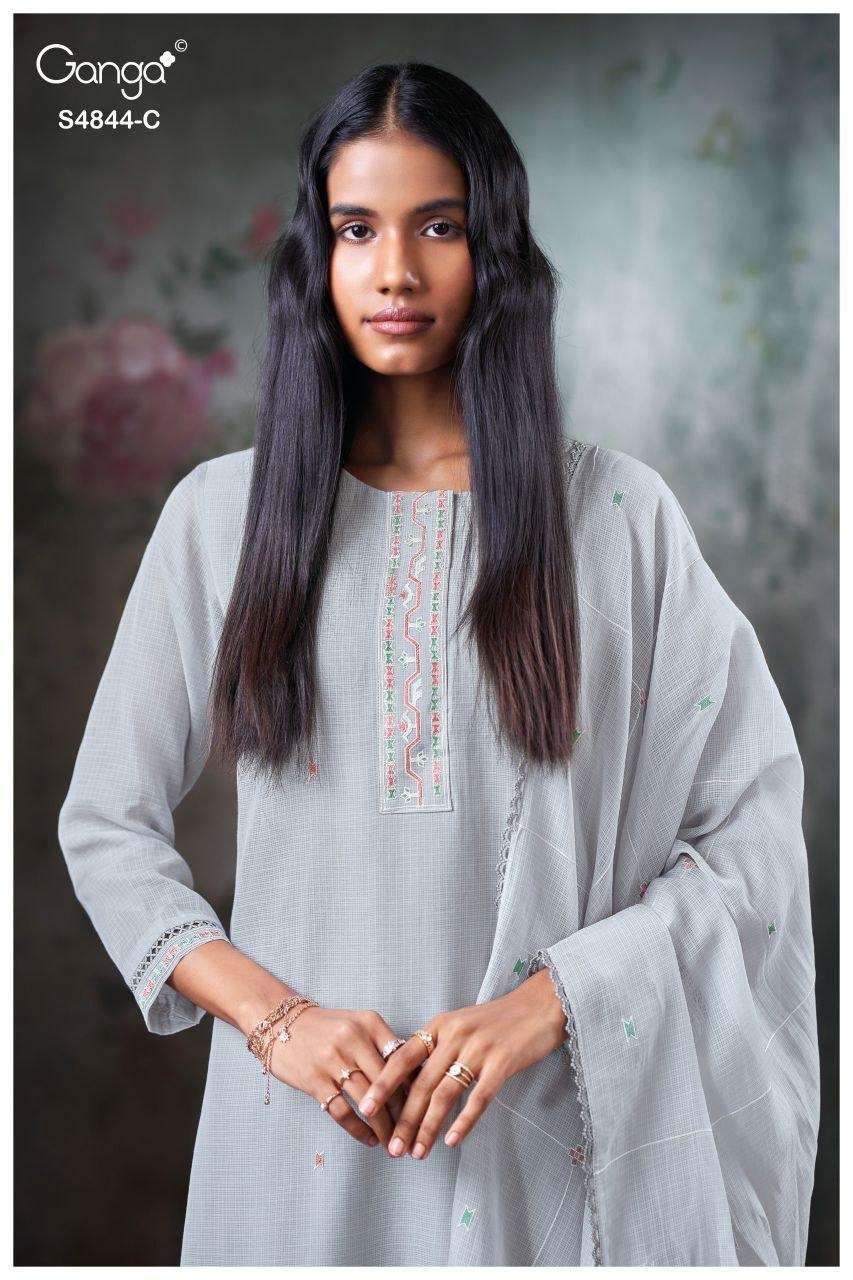 Ganga Fashion Caaska 4844 Bemberg Kota Dress Material
