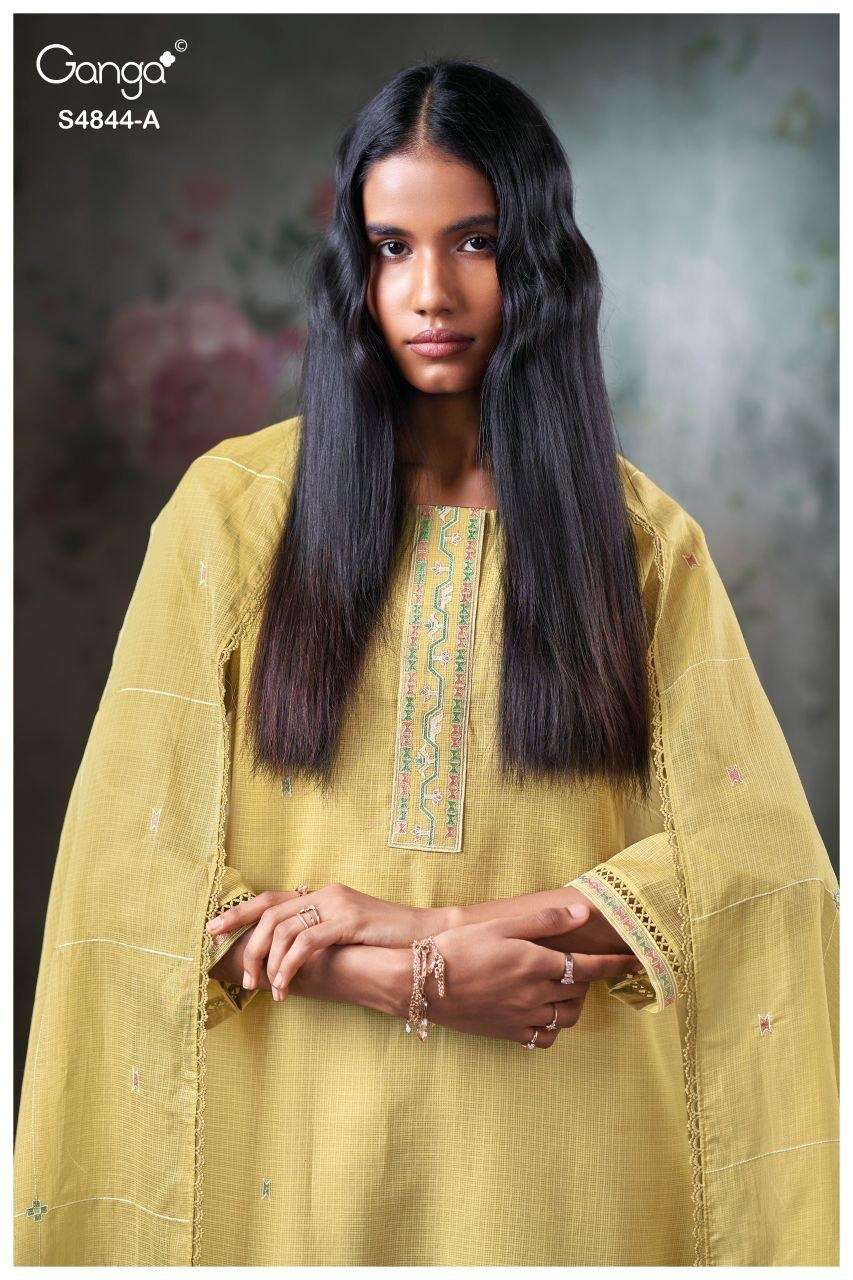 Ganga Fashion Caaska 4844 Bemberg Kota Dress Material