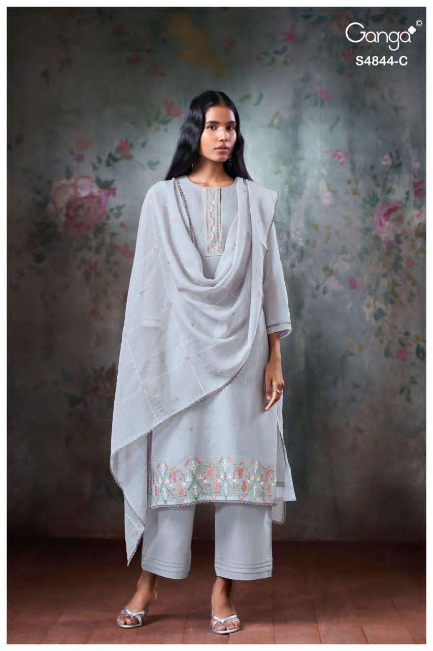 Ganga Fashion Caaska 4844 Bemberg Kota Dress Material
