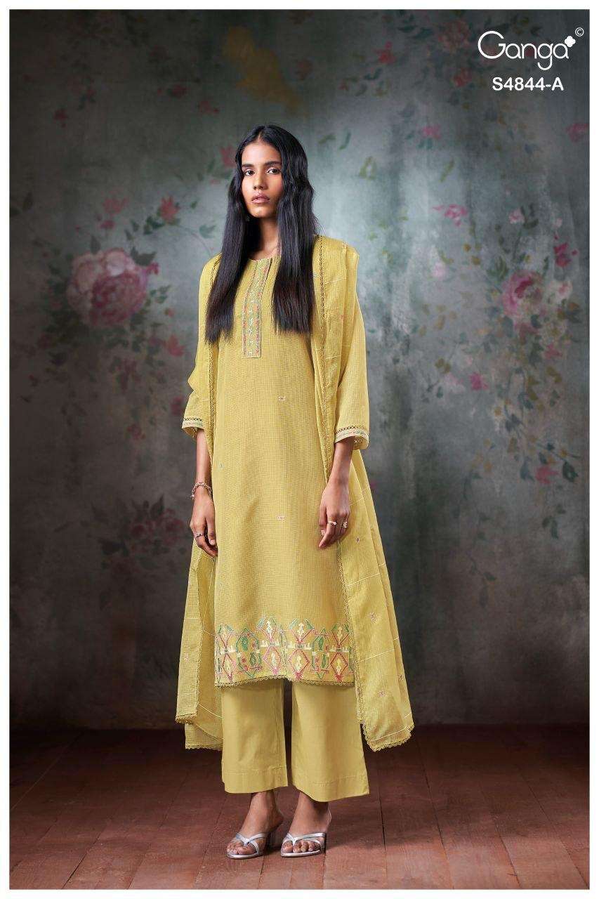Ganga Fashion Caaska 4844 Bemberg Kota Dress Material