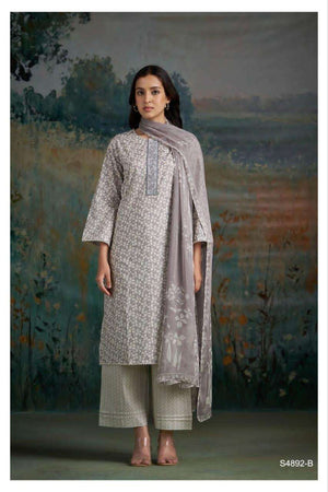 Ganga Fashion Cahana 4892 Premium Cotton Embroidered Dress Material